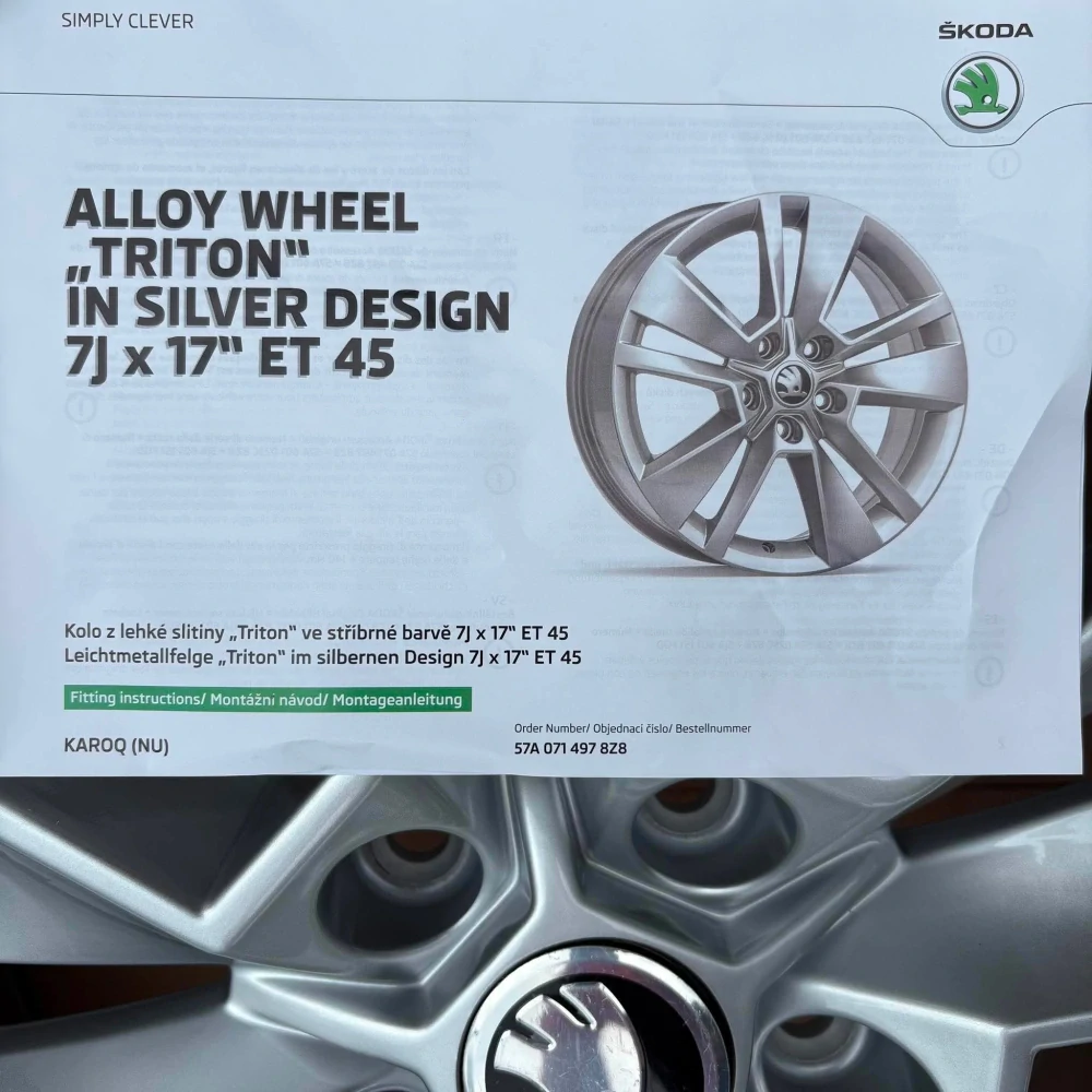 NOVÁ ALU KOLA ŠKODA KAROQ OCTAVIA SUPERB 17" DPH