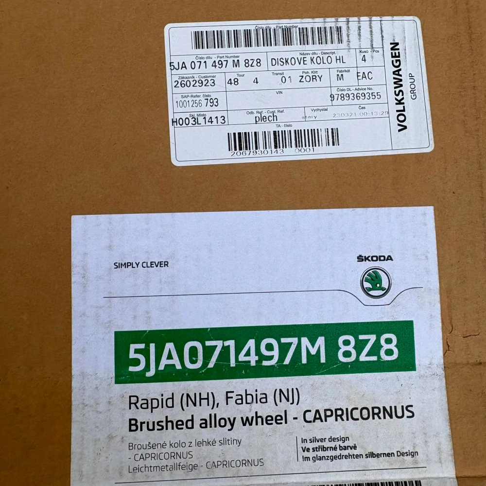 NOVÁ ALU KOLA ŠKODA RAPID FABIA KAMIQ SCALA 17"DPH